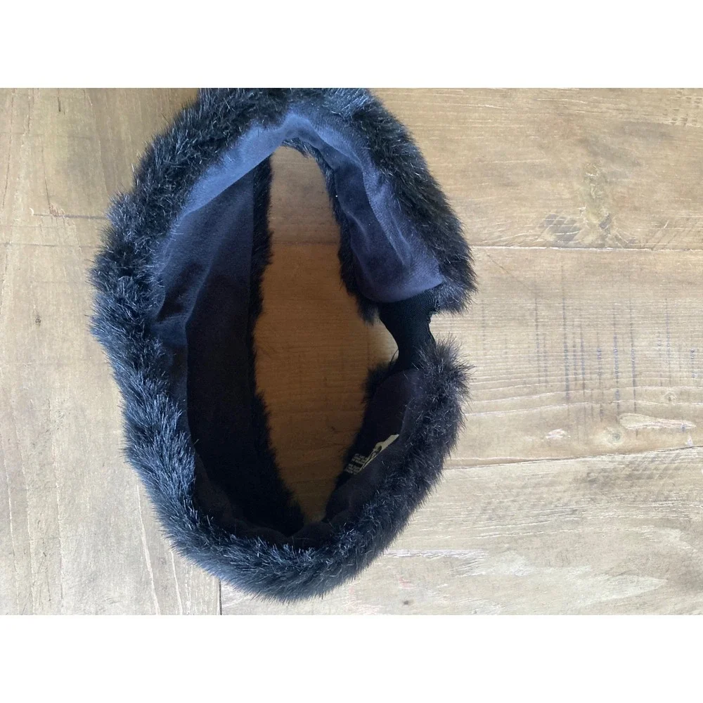 Ben Berger Luxury Collection Black Faux Fur Headband Winter Ear Warmer RN24169